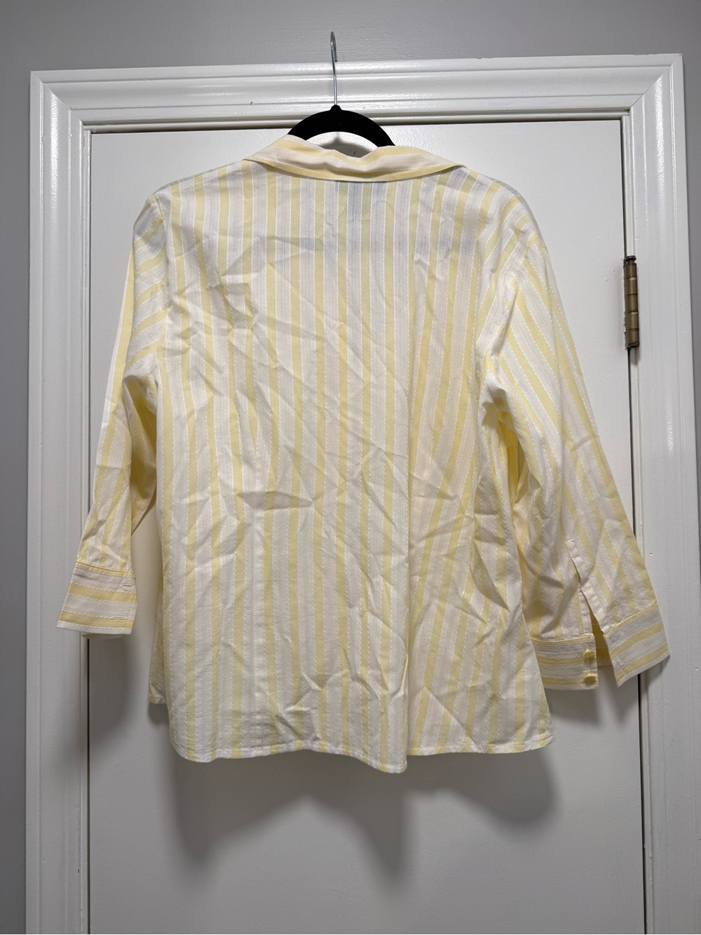 Style & Co. Yellow and White Striped Button-Front Shirt - Picture 4 of 4